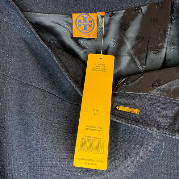 NWT Tory Burch Navy Pencil with Topstitch Detail - Picture 6 of 11